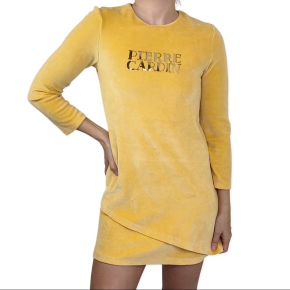 VINTAGE Pierre Cardin velour mini dress XS - Picture 1 of 7